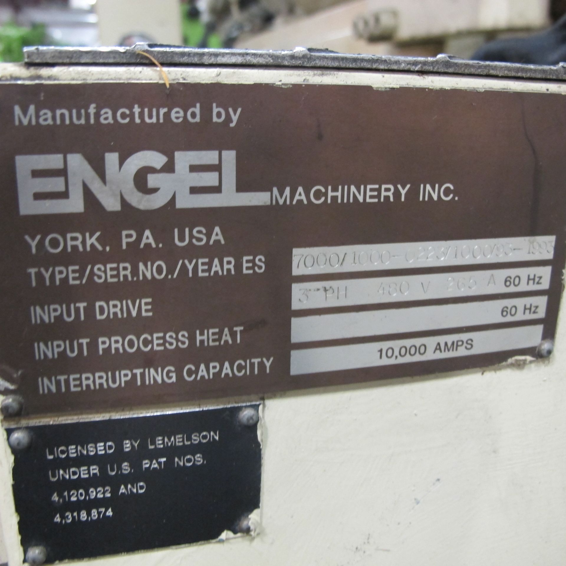 1000 TON CAP 205 OZ SHOT SIZE ENGEL MODEL ES10000/1000AH HORIZONTAL INJECTION MOLDING MACHINE, MFG - Image 12 of 12