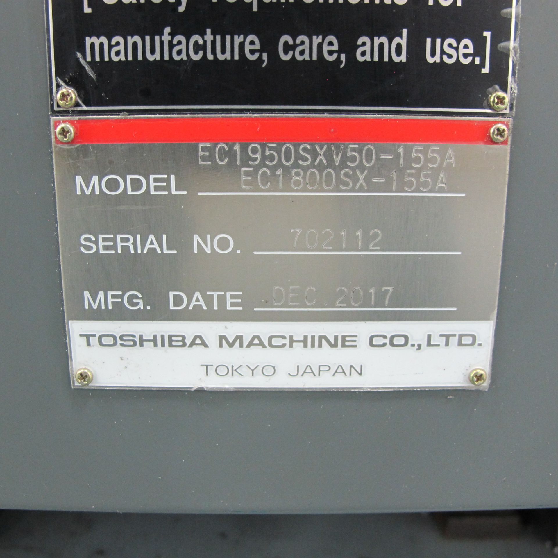 1980 TON 273 OZ TOSHIBA ALL ELECTRIC MODEL EC1950SXV50-155A HORIZONTAL INJECTION MOLDING MACHINE MFG - Image 27 of 35