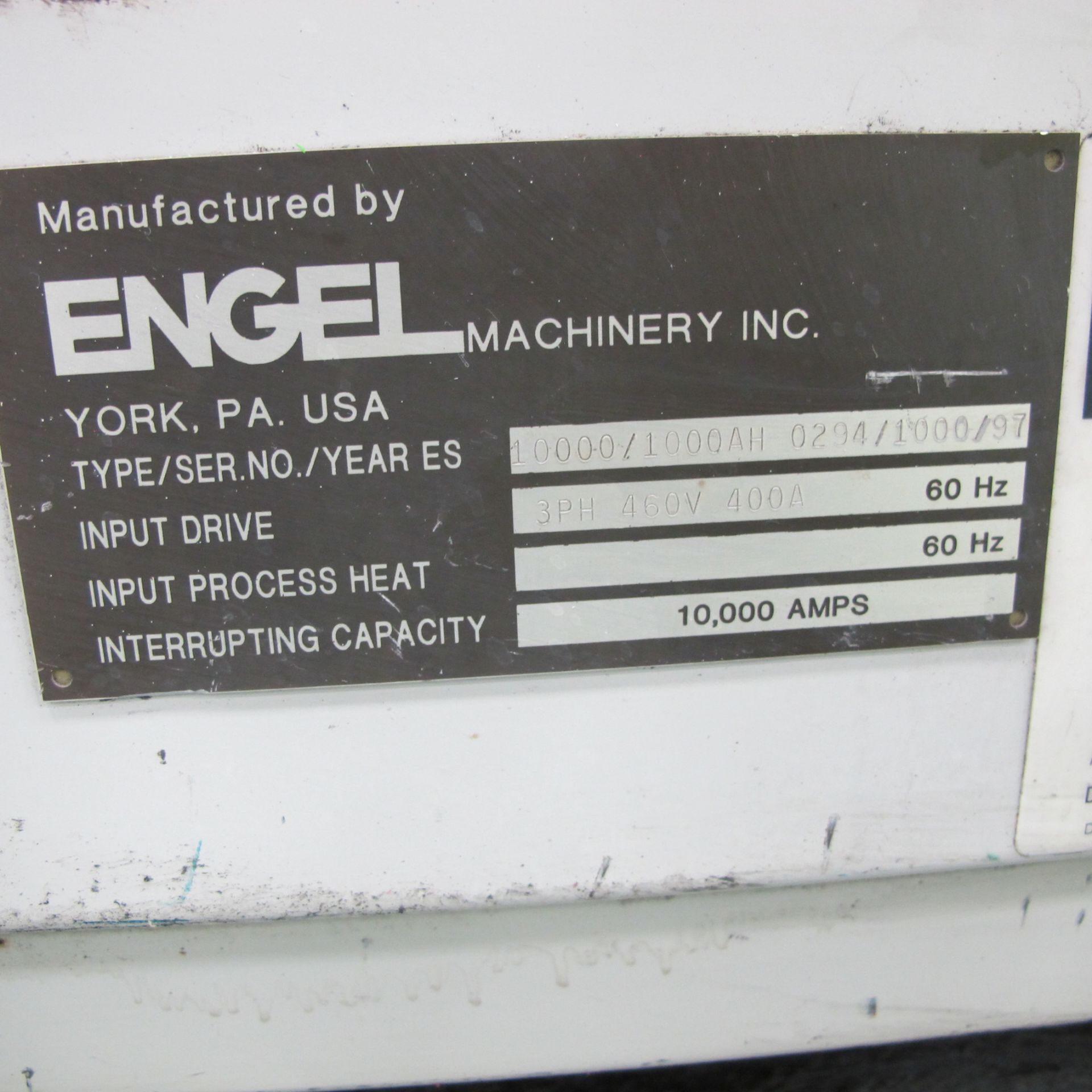 1000 TON CAP 205 OZ SHOT SIZE ENGEL MODEL ES10000/1000AH HORIZONTAL INJECTION MOLDING MACHINE, MFG - Image 13 of 13