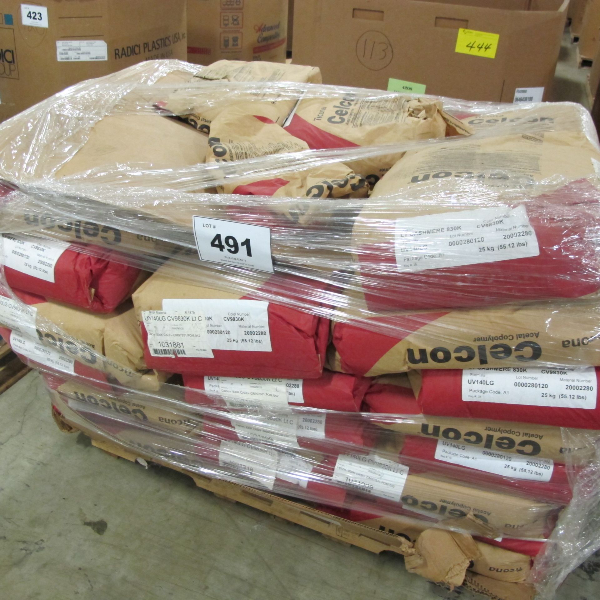 1 PALLET OF UV 140 LG CELCON, APPROX 35 BAGS