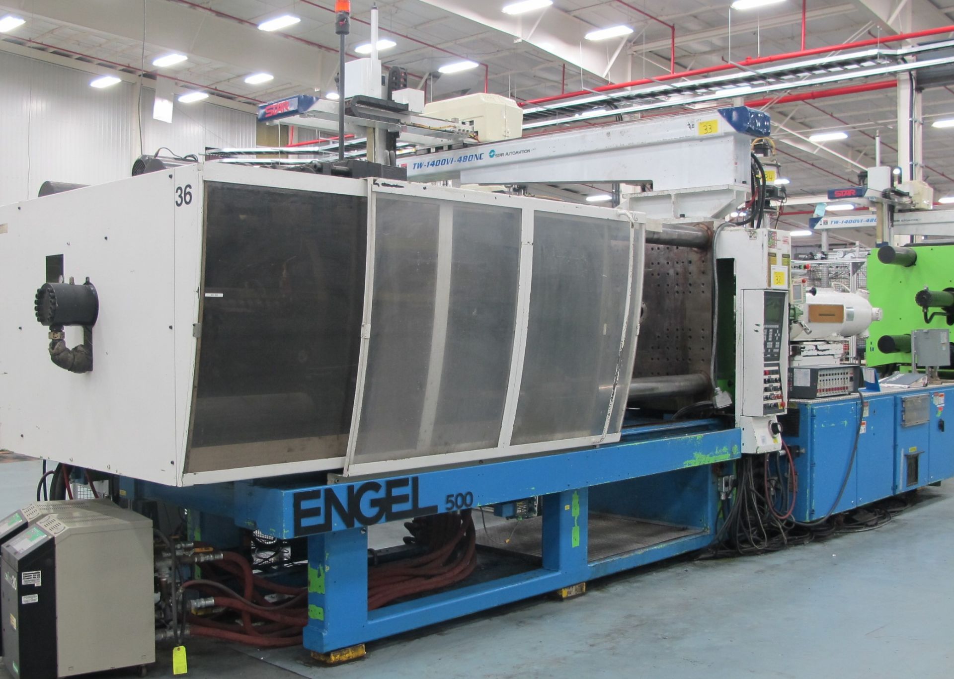 500 TON CAP 64 OZ SHOT SIZE ENGEL MODEL ES 2000/500AH HORIZONTAL INJECTION MOLDING MACIHNE, MFG - Image 3 of 7