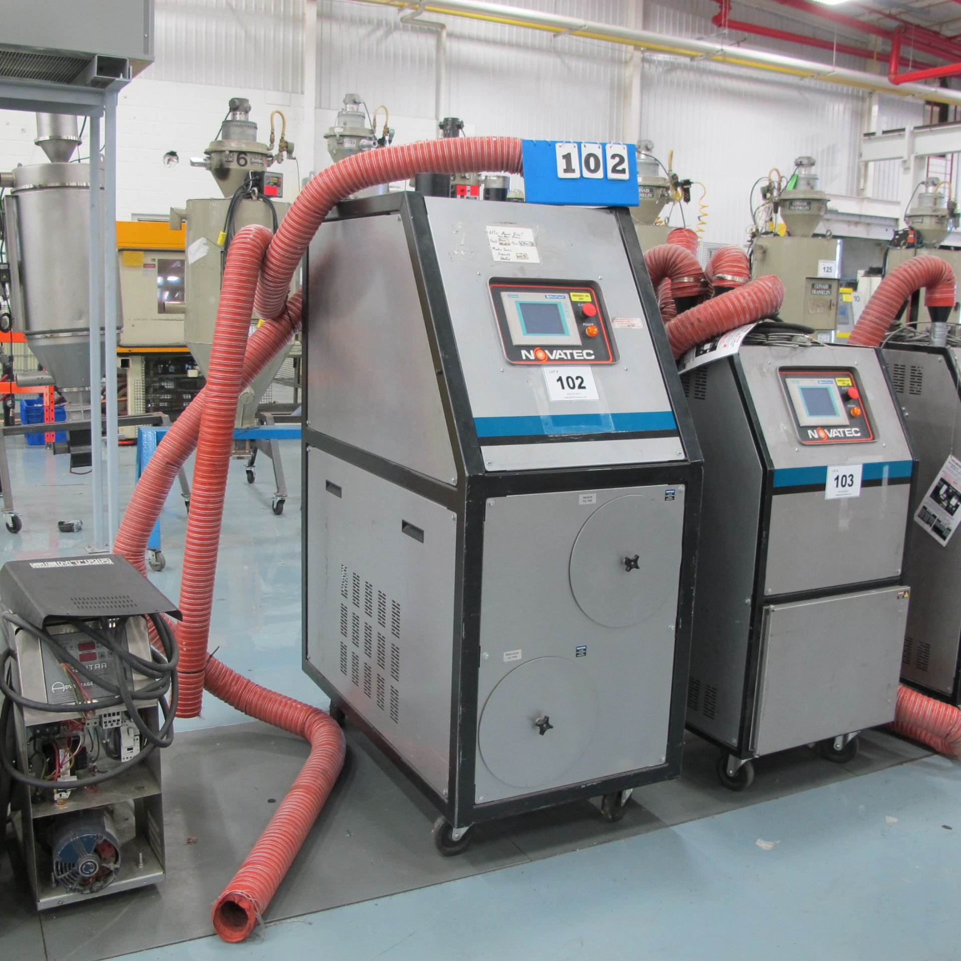 2012 NOVATEC NOVAWHEEL NW-200N-A DESICCANT WHEEL DEHUMIDIFYING DRYER WITH SIEMENS TOUCH PANEL PLC