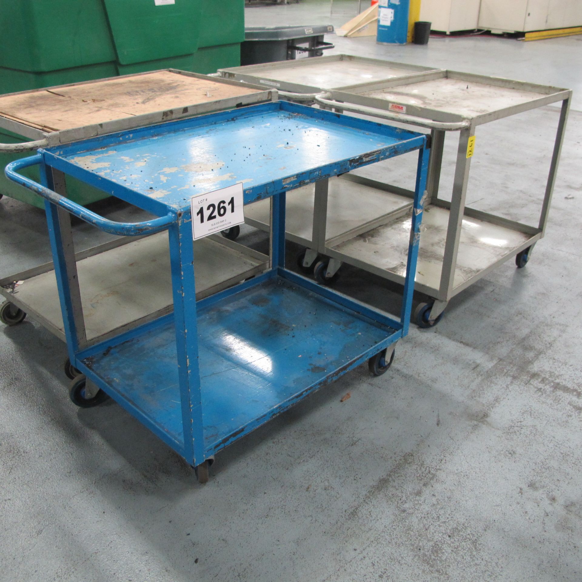 LOT - (4) METAL 2 LEVEL SHOP CARTS