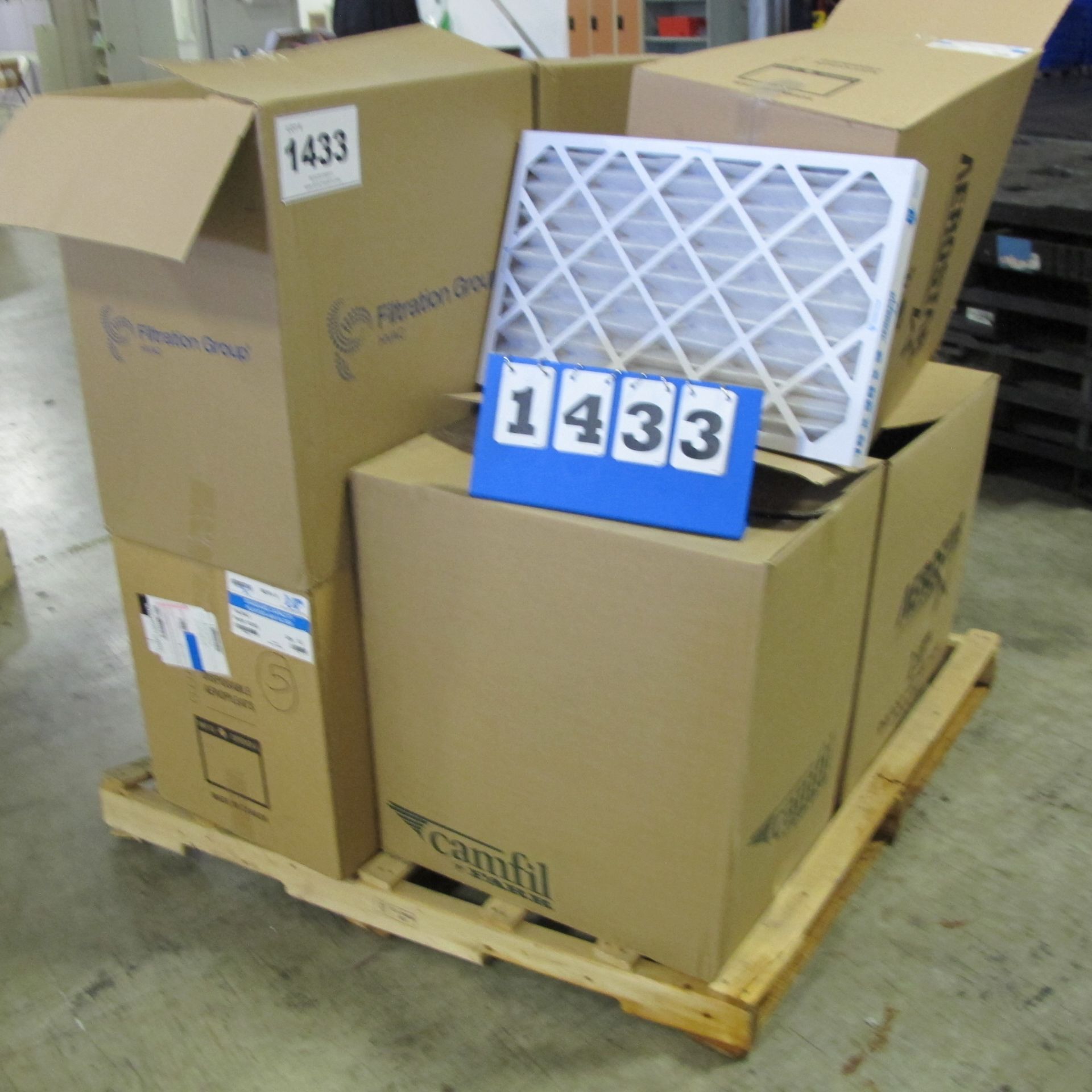 PALLET OF ASSORTED AEROSTAR FILTERS WITH FOAM PACKING MATERIAL