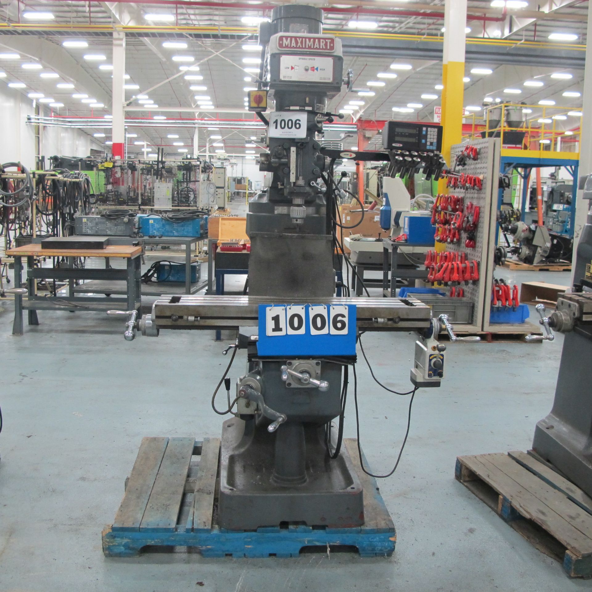 2003 2HP MAXIMART 2VS VERTICAL MILLING MACHINE, FAGOR DRO, S/N: 031443, ALIGN AL5005 POWER TABLE, 9"