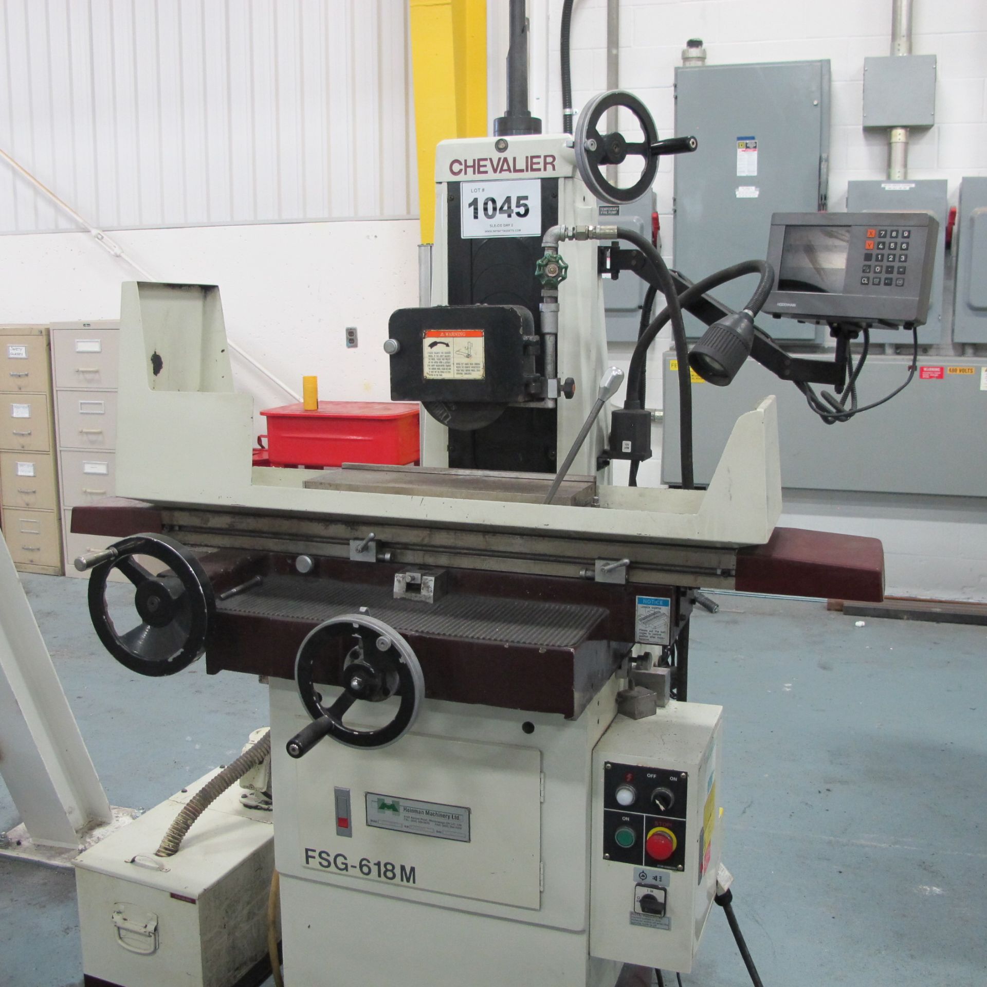 CHEVALIER FSG-618M MANUAL SURFACE GRINDER, HEIDENHAIN DRO S/N: A3937004, 6" X 18" MAGNETIC CHUCK - Image 5 of 5