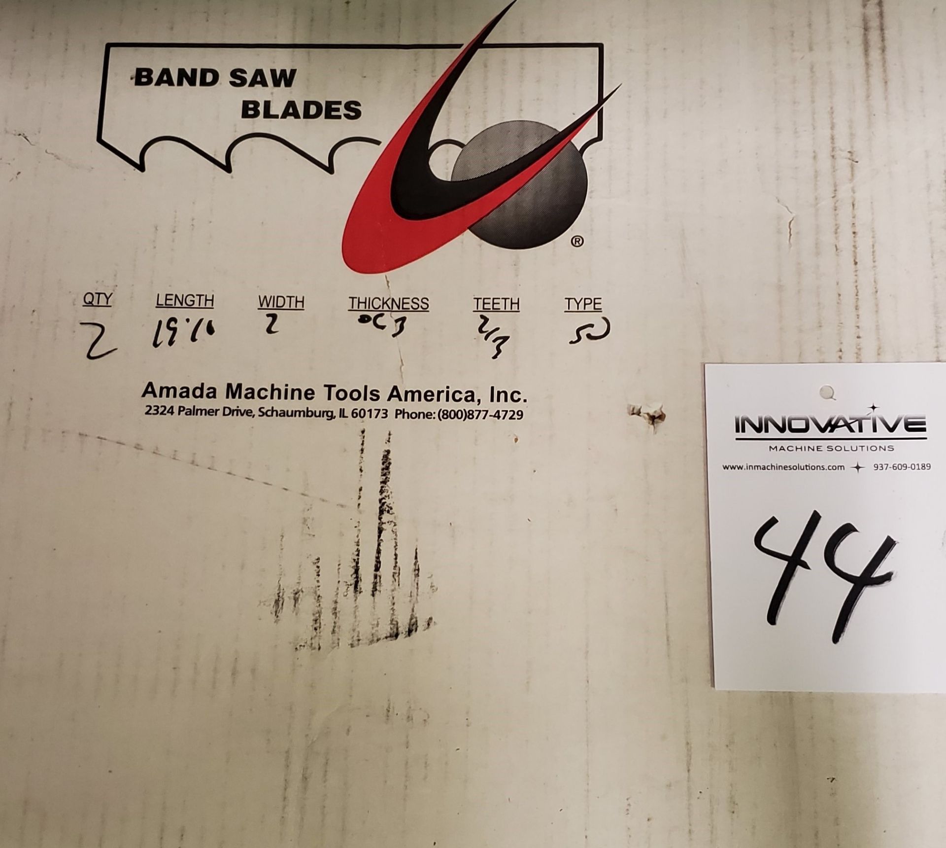 (5) Amada Saw Blades 19 ft 10 in Length, 2 in Width, .063 Thickness, 2/3 Teeth, Type SU