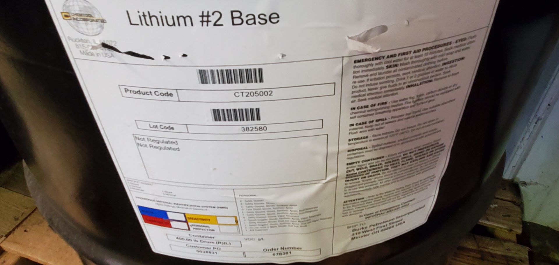 Drum of Lithum #2 Base Grease Product Code CT205002 - Image 2 of 2