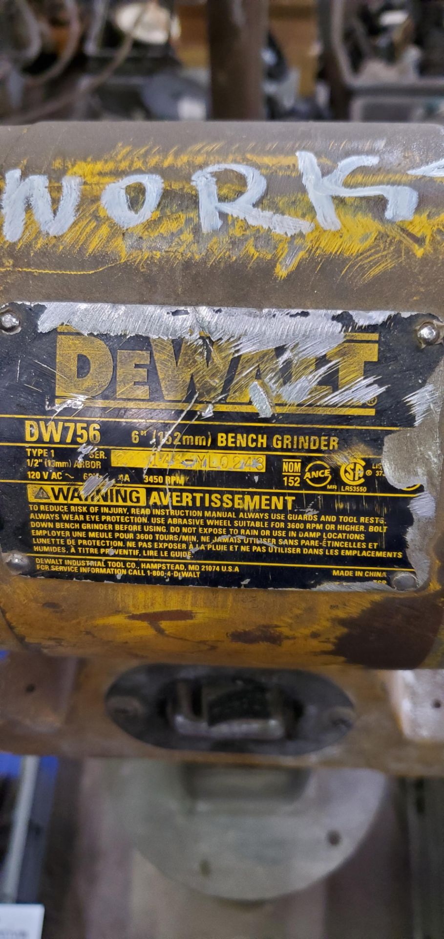 Dewalt 6 in Double End Pedastal Grinder - Image 2 of 2