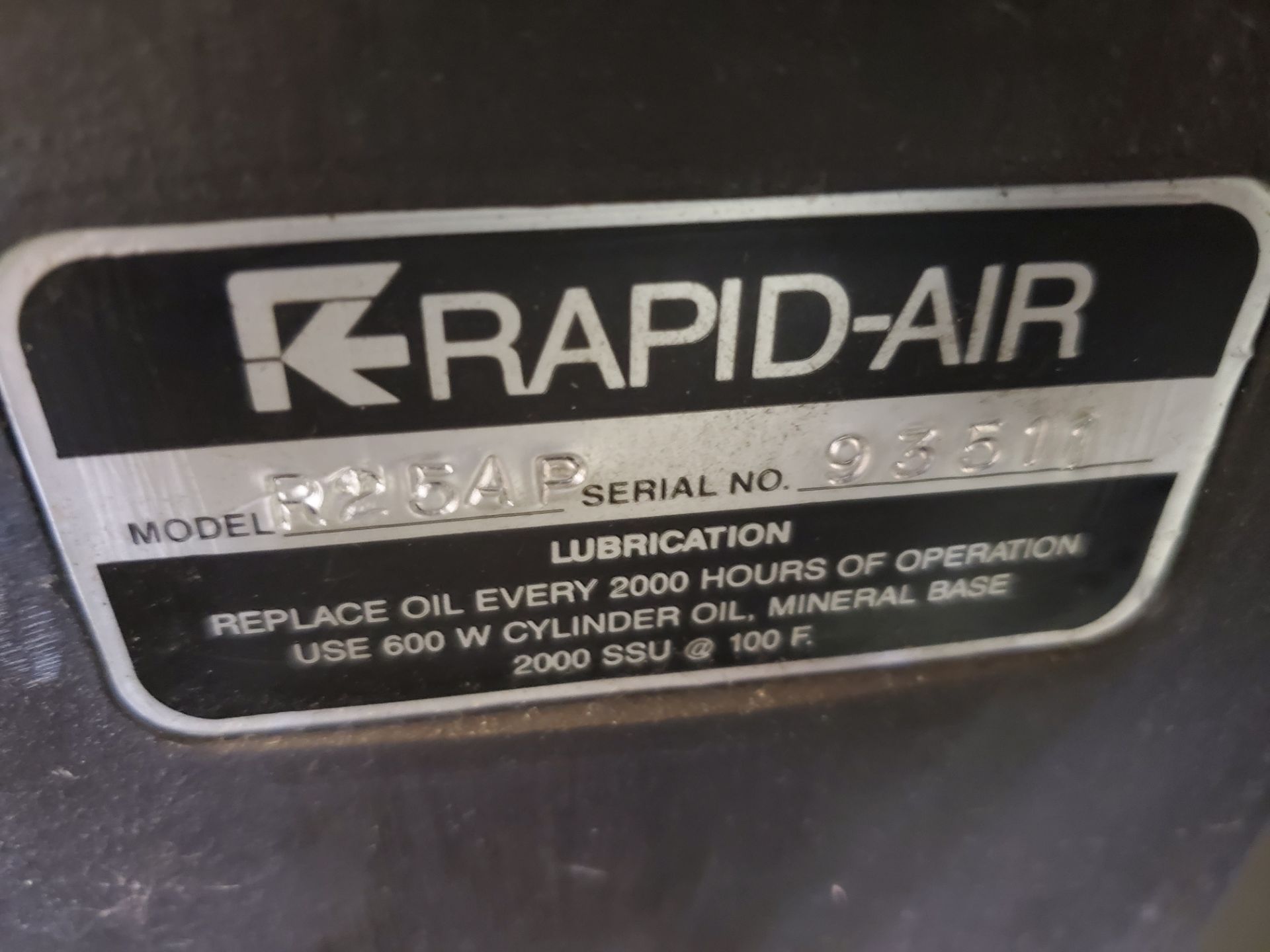 Airco Rapid Air Model R25AP, 75 lb. Capacity - Image 2 of 3