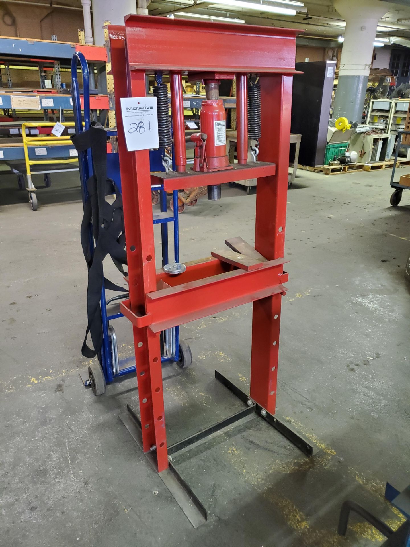 Amrox 12 Ton H-Frame Press, 20 1/2" between housing, 31" top to bottom