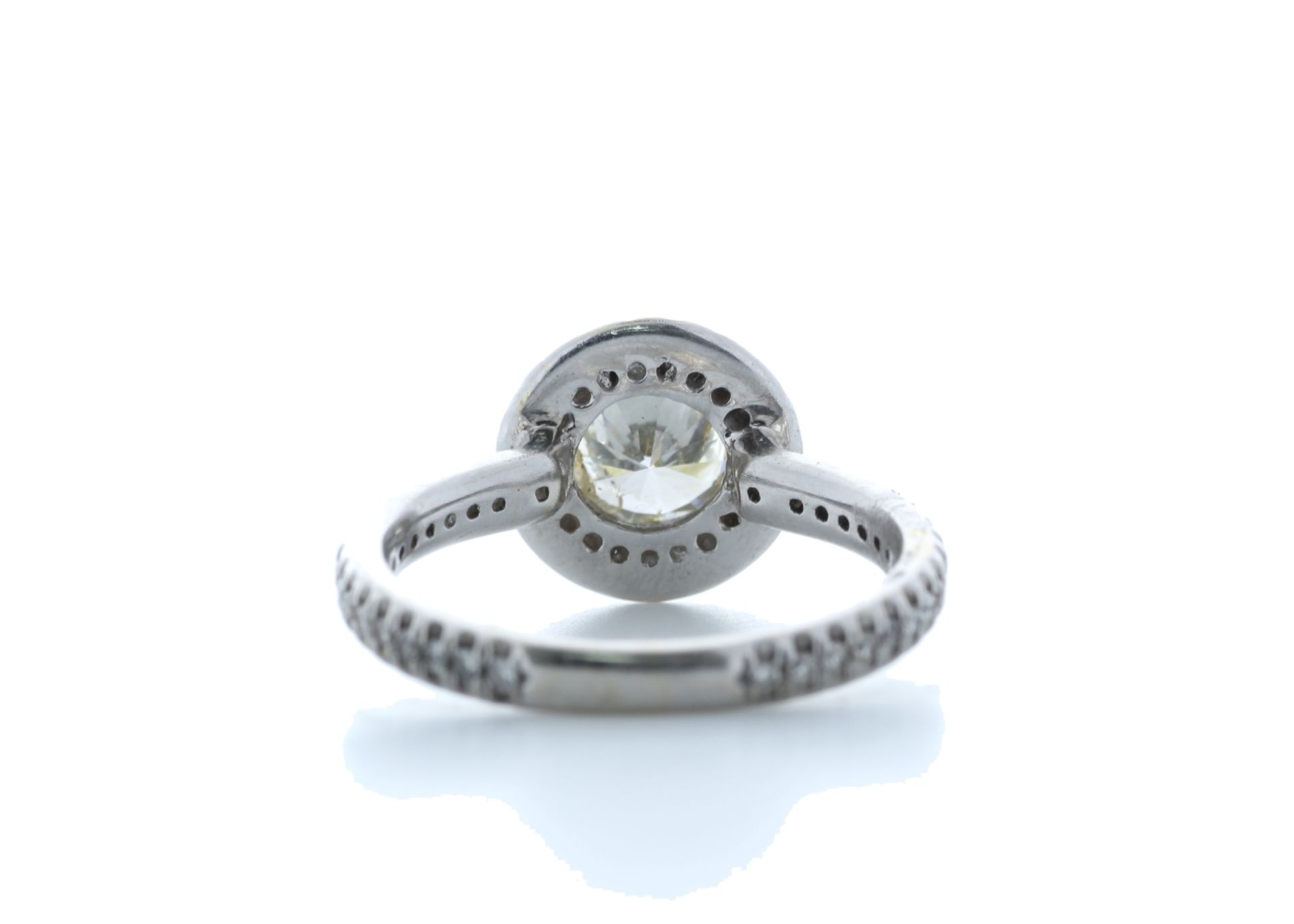 18ct White Gold Single Stone With Halo Setting Ring 1.39 Carats - Valued by IDI £7,500.00 - 18ct - Image 3 of 5