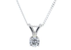 9ct White Gold Single Stone Claw Set Diamond Penda