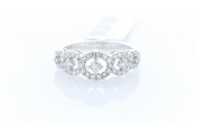18ct White Gold Half Eternity Diamond Ring 0.57 Carats - Valued by GIE £6,495.00 - Fifty five