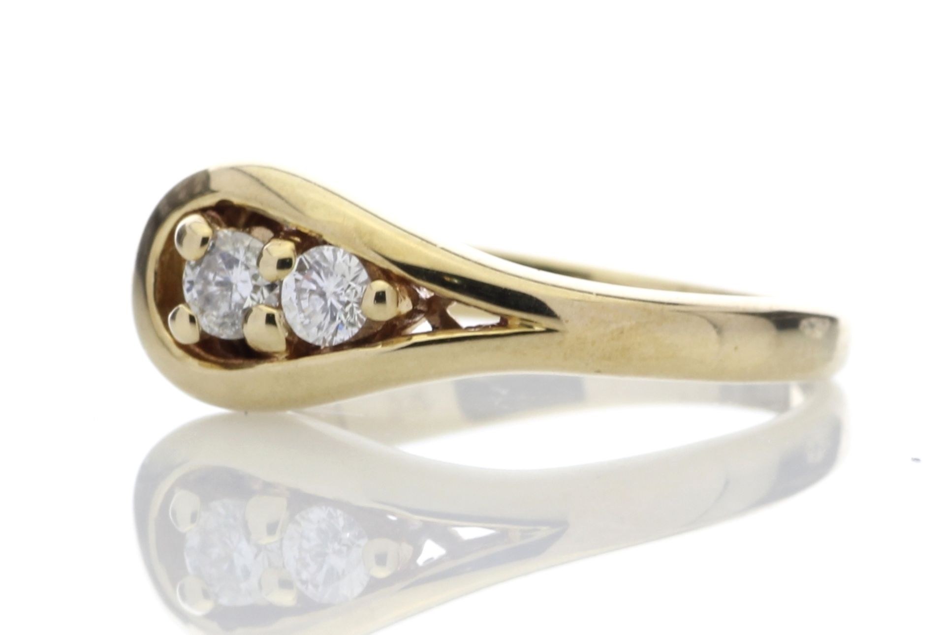 9ct Two Stone Claw Set Diamond Ring 0.18 Carats - Valued by AGI £1,335.00 - Two round brilliant - Image 2 of 4