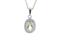 9ct Yellow Gold Diamond And Lemon Quartz Pendant 0