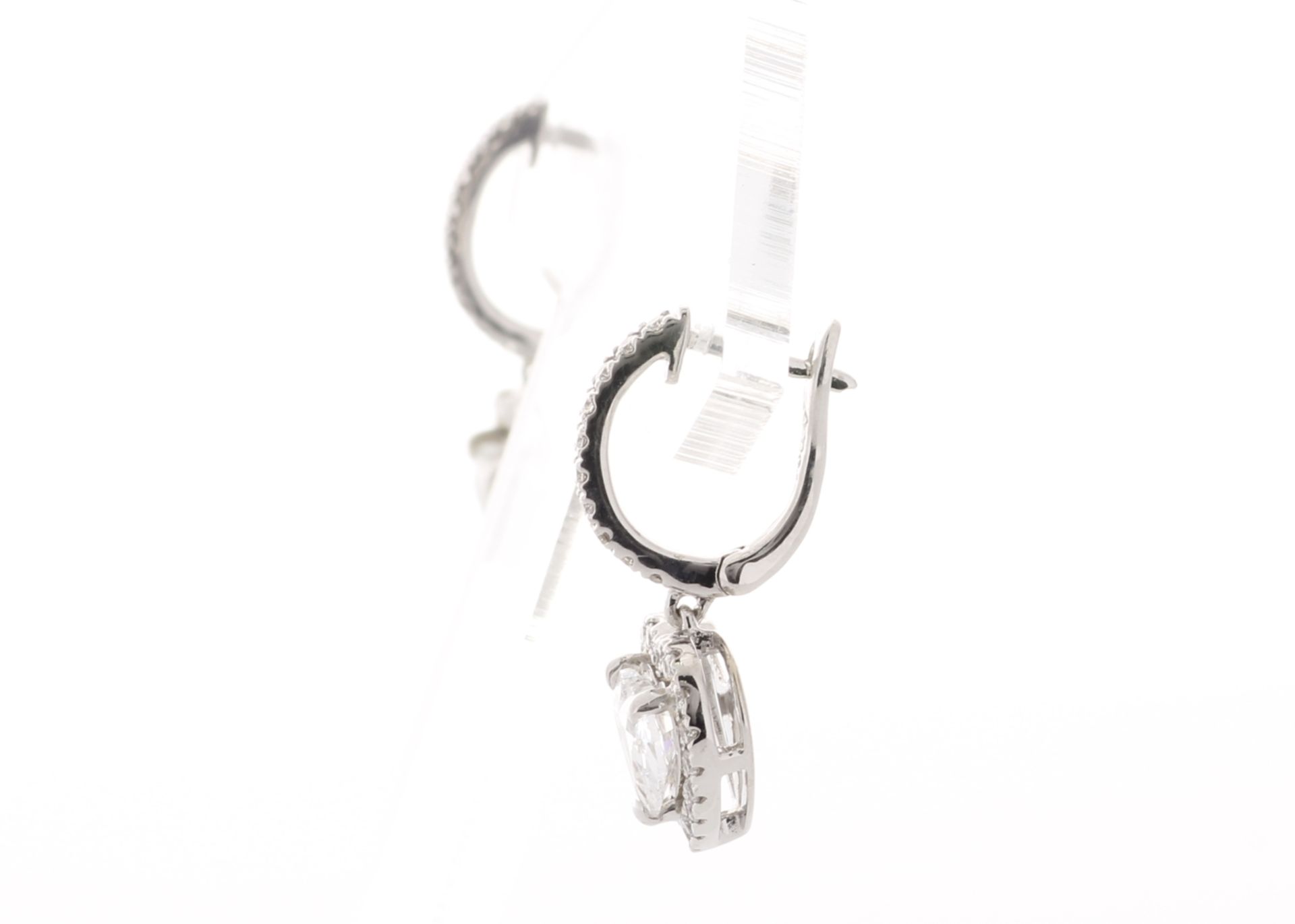 18ct White Gold Heart Shape Halo Drop Earring (1.34) 1.74 Carats - Valued by GIE £37,395.00 - Two - Image 3 of 5