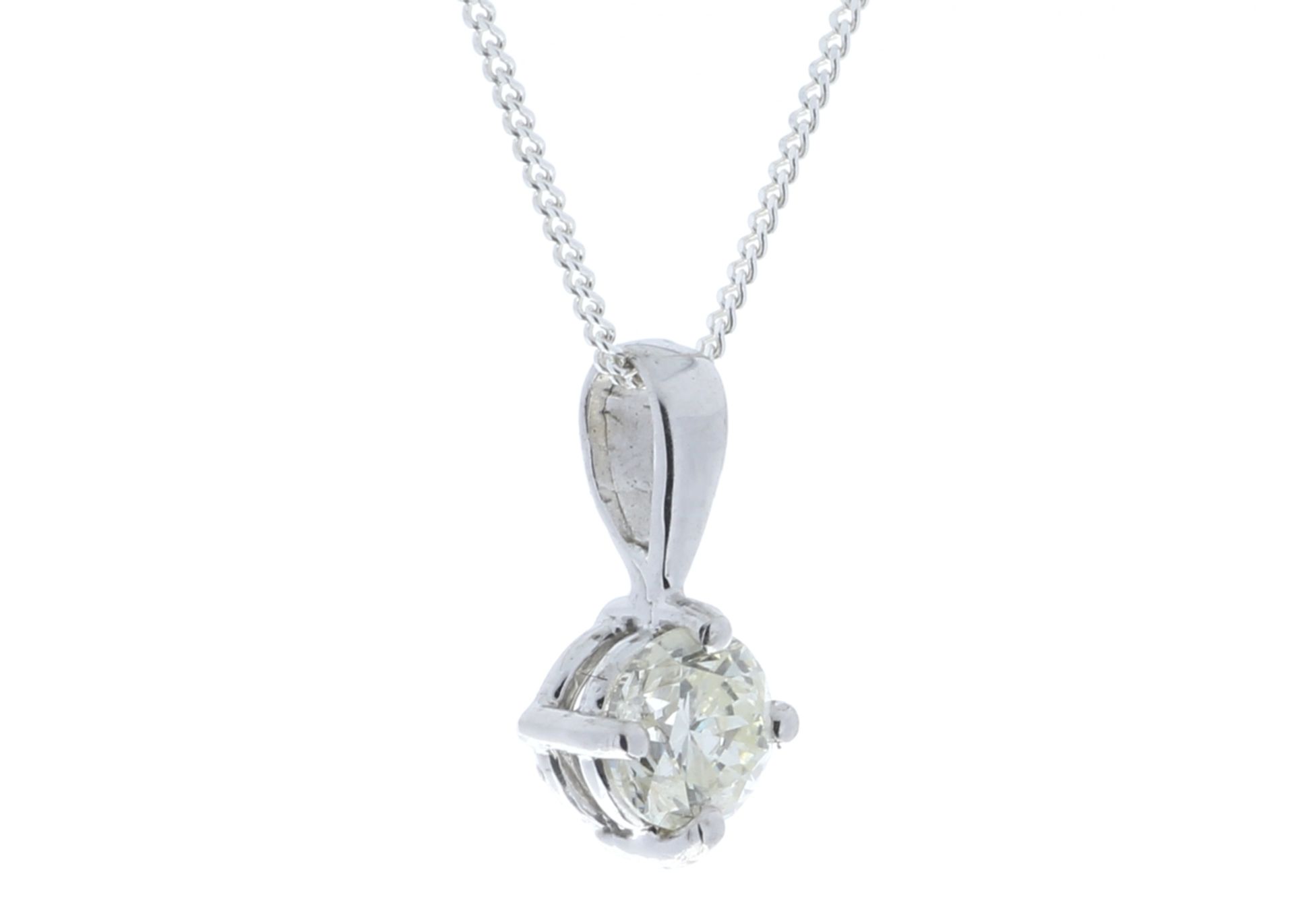 18ct White Gold Single Stone Four Claw Set Diamond Pendant 0.50 Carats - Valued by GIE £10,548. - Image 2 of 5