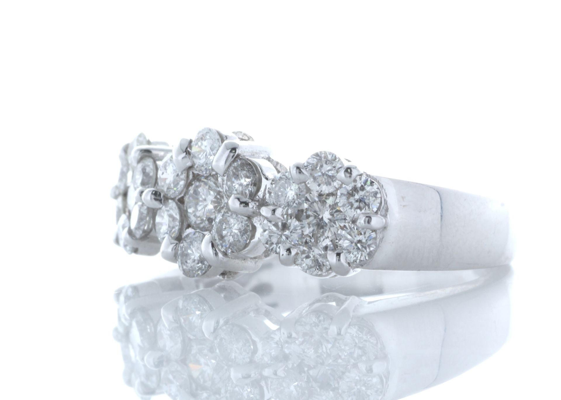 18ct White Gold Flower Cluster Diamond Ring 1.50 Carats - Valued by IDI £7,275.00 - Twenty one - Image 2 of 5