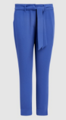BRAND NEW - NEXT - Blue Co-ord Belted Crepe Trousers SIZE 14R RRP £30