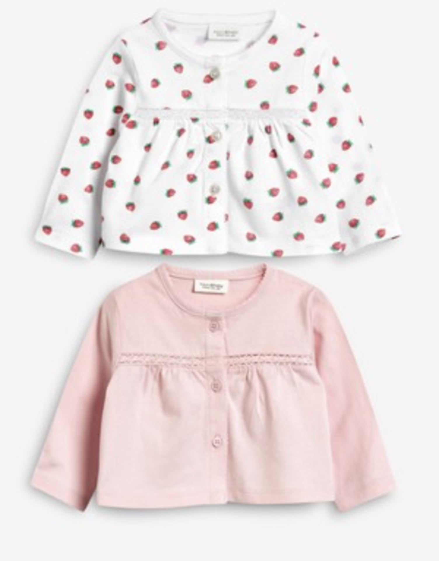 BRAND NEW - NEXT - Ecru/Pink Jersey Cardigans Two Pack SIZE NEWBORN RRP £9