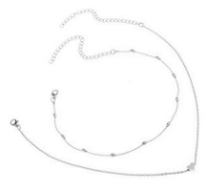 BRAND NEW LADIES SILVER TONE, NECKLACE SET, INCLUDES TWO CHOKER STYLE NECKLACE (30)