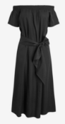 BRAND NEW - NEXT - Black Off The Shoulder Tencel® Dress SIZE 16 RRP £16