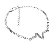 BRAND NEW LADIES SILVER TONE ELECTROCARDIOGRAM BRACELET (40)