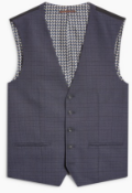 BRAND NEW - NEXT - Navy Check Suit: Waistcoat SIZE 42R RRP £35