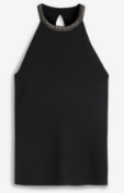 BRAND NEW - NEXT - Black Embellished Halter Neck Top SIZE 16 RRP £30