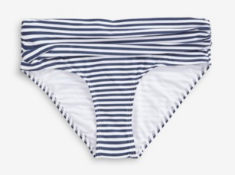 BRAND NEW - NEXT - Navy/White Roll Top Bikini Briefs SIZE 16 RRP £14