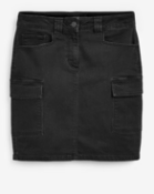 BRAND NEW - NEXT - Washed Black Utility Mini Skirt SIZE 20 RRP £28