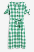 BRAND NEW - NEXT - Green Check Tie Arm Dress SIZE 14 RRP £38