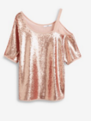 BRAND NEW - NEXT - Blush Sequin One Shoulder Top SIZE 8 RRP £14