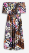 BRAND NEW - NEXT - Multi Floral Off The Shoulder Dress SIZE 14 RRP £32