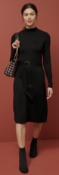 BRAND NEW - NEXT - Black Belted Funnel Neck Jumper Dress SIZE 6 RRP £28