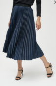 BRAND NEW - NEXT - Blue Pleated Denim Look Midi Skirt SIZE 6P RRP £40