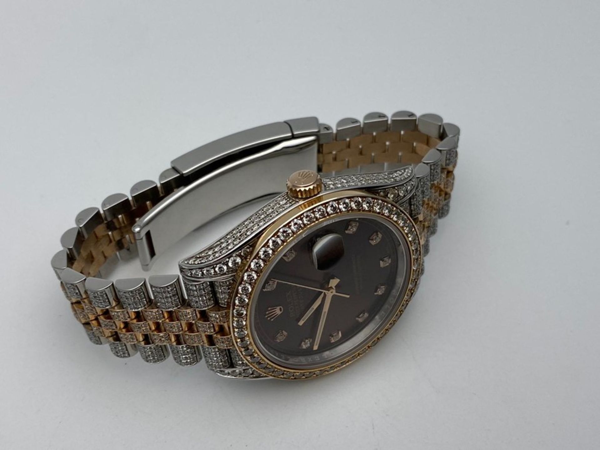 ROLEX DATEJUST GENTS DIAMOND ENCRUSTED, BIMETAL 18CT GOLD AND STAINLESS STEEL - Image 2 of 6