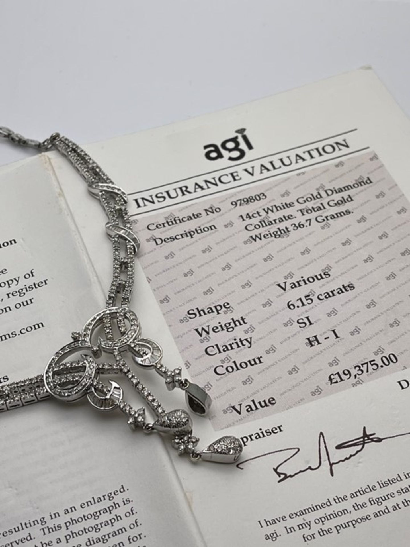 ***£19,375.00*** 14CT WHITE GOLD DIAMOND COLLARATE NECKLACE - Image 4 of 4
