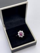 ***£10,375.00*** 18CT WHITE GOLD LADIES DIAMOND AND RUBY RING