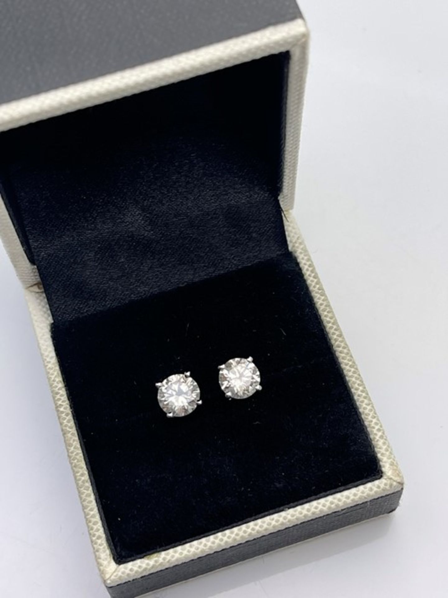 ***£19,510.00*** 18CT WHITE GOLD LADIES DIAMOND SOLITAIRE EARRINGS, 2.09CT - Image 2 of 2
