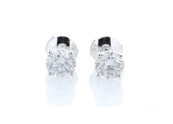 18ct White Gold Single Stone Claw Set Diamond Earrings Valued by GIE £4,889.00