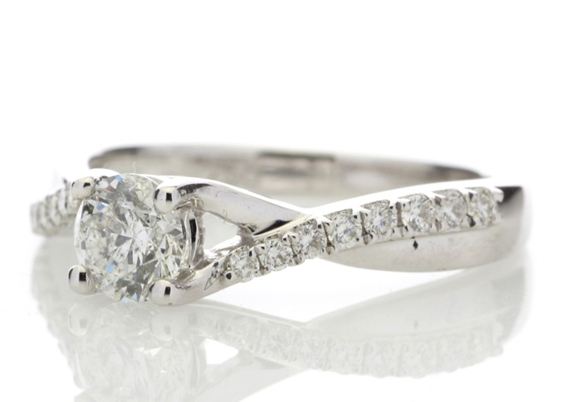 18ct White Gold Single Stone diamond Ring Valued by AGI £3,768.00 - Image 4 of 4