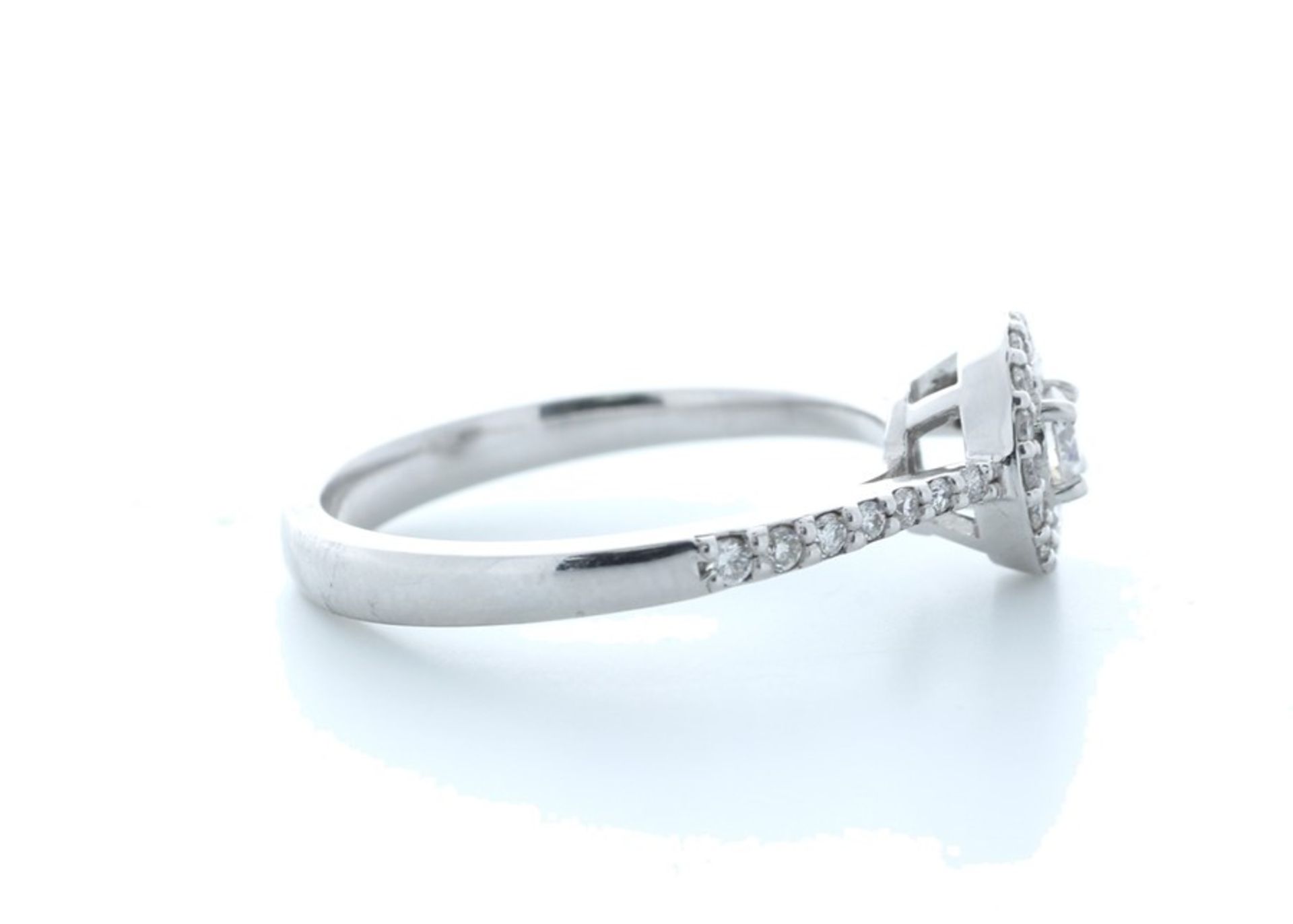 18ct White Gold Single Stone With Halo Setting Ring Valued by IDI £3,500.00 - Image 4 of 5