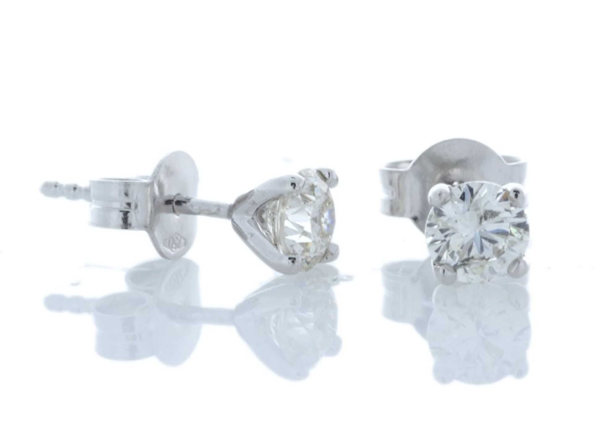 18ct White Gold Single Stone Wire Set Diamond Earring 0.80 Carats - Valued by GIE £14,590.00 - Image 3 of 4