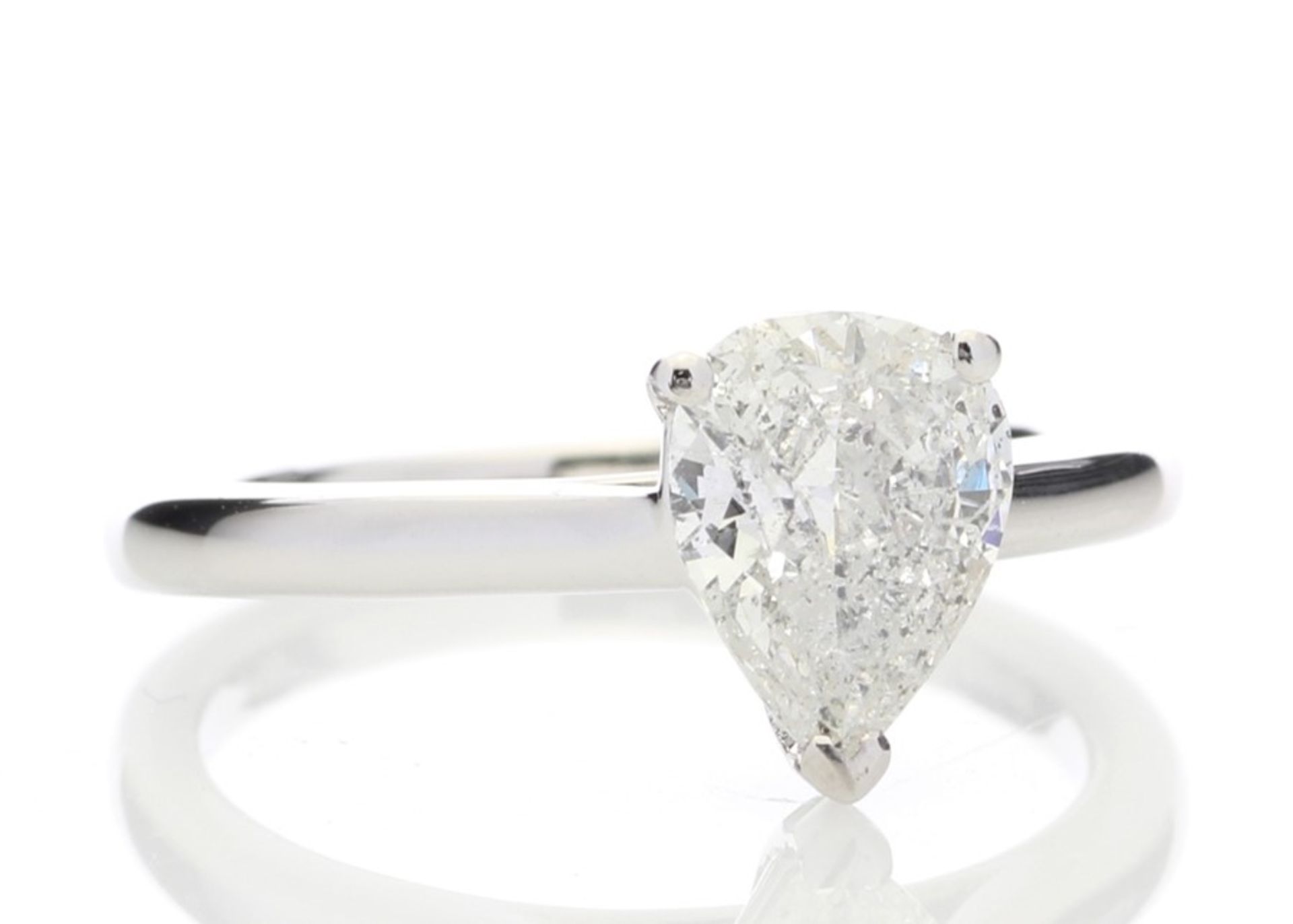 18ct White Gold Single Stone Pear Cut Diamond Ring Valued by GIE £18,350.00 - Image 4 of 5