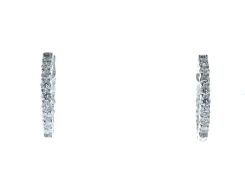 18ct White Gold Diamond Hoop Earrings 1.96 Carats - Valued by IDI £9,250.00
