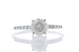 18ct White Gold Single Stone Diamond Ring Valued by GIE £12,345.00