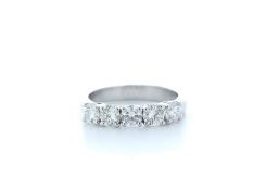 18ct White Gold Claw Set Semi Eternity Diamond Ring Valued by IDI £8,900.00
