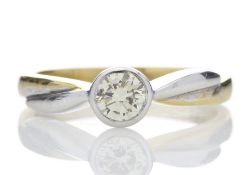 18ct Single Stone Fancy Rub Over Set Diamond Ring 0.45 Carats - Valued by GIE £8,895.00